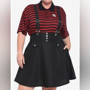 Black High-Waisted Suspender Skirt Plus Size 💜